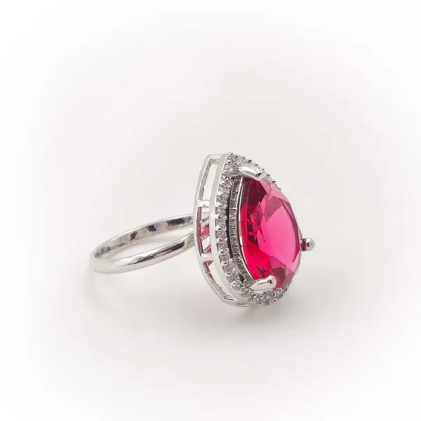 Red_Brass_Teardrop_Stone_Halo_Statement_Ring_For_Women