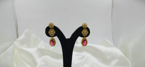 Gold_Brass_Crystal_Floral_Teardrop_Drop_Earrings_For_Women