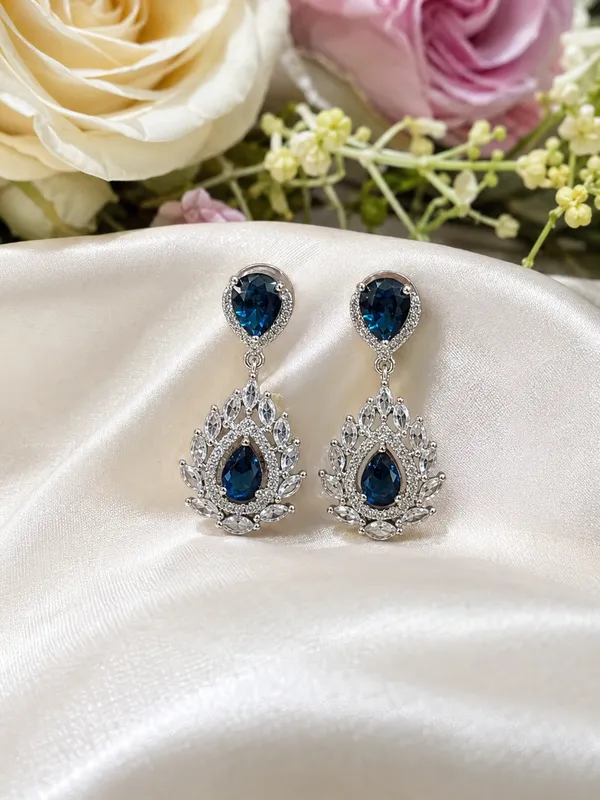 Blue_Crystal_Teardrop_Floral_Drop_Earrings_For_Women