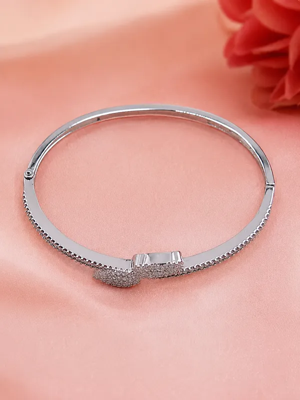 Silver_Brass_Butterfly_Embellished_Double_Row_Bangle_For_Women