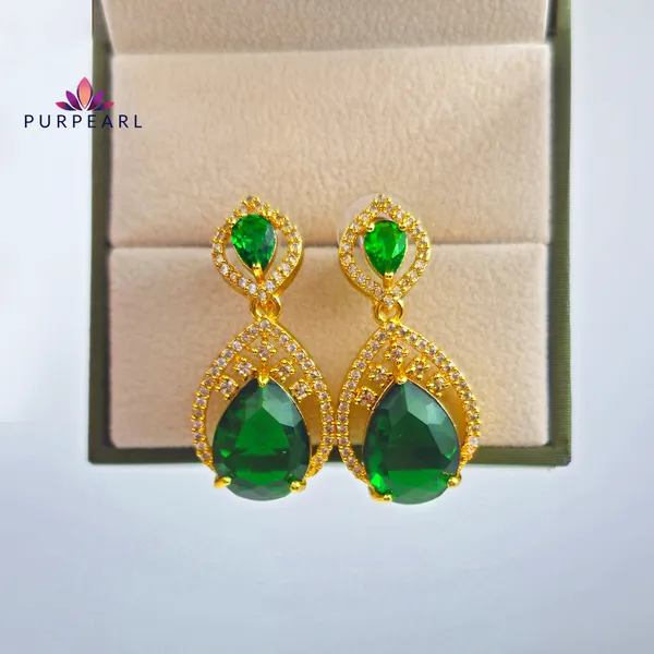 Green_Gold_Brass_Stone_Teardrop_Drop_Earrings_For_Women