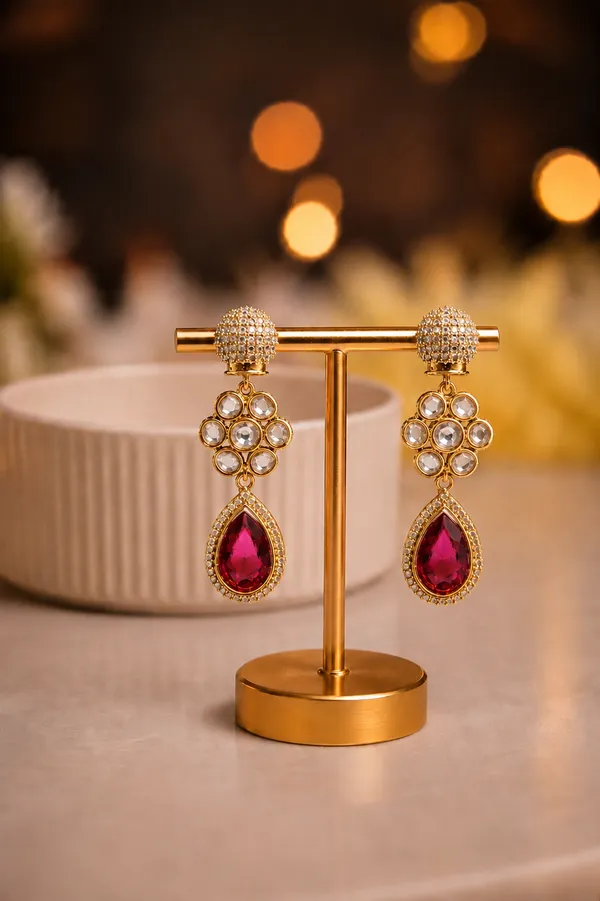 Gold_Brass_Crystal_Floral_Teardrop_Drop_Earrings_For_Women