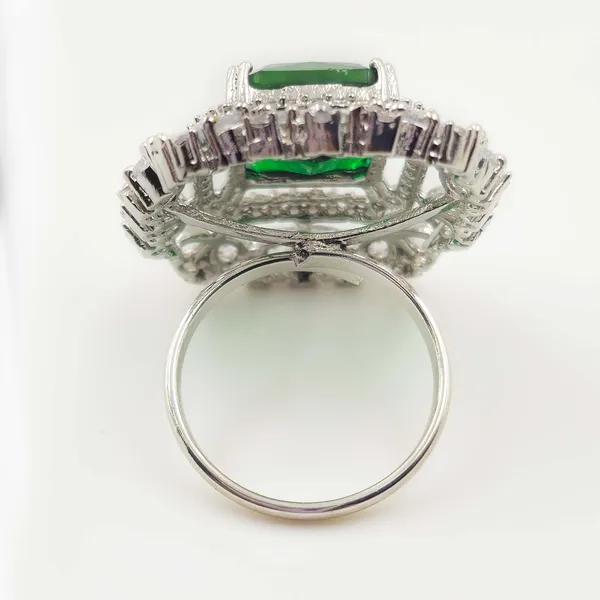 Green_Silver_Tone_Emerald_Halo_Statement_Ring_For_Women