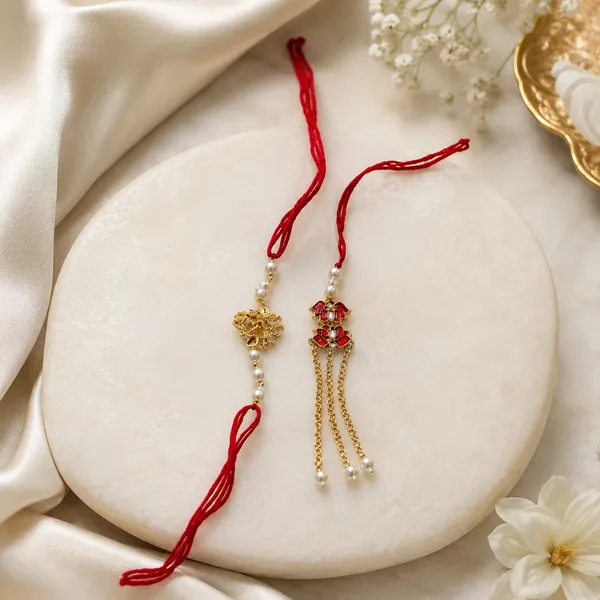 Red_Thread_Pearl_Beaded_Gold_Tone_Ornamental_Rakhi