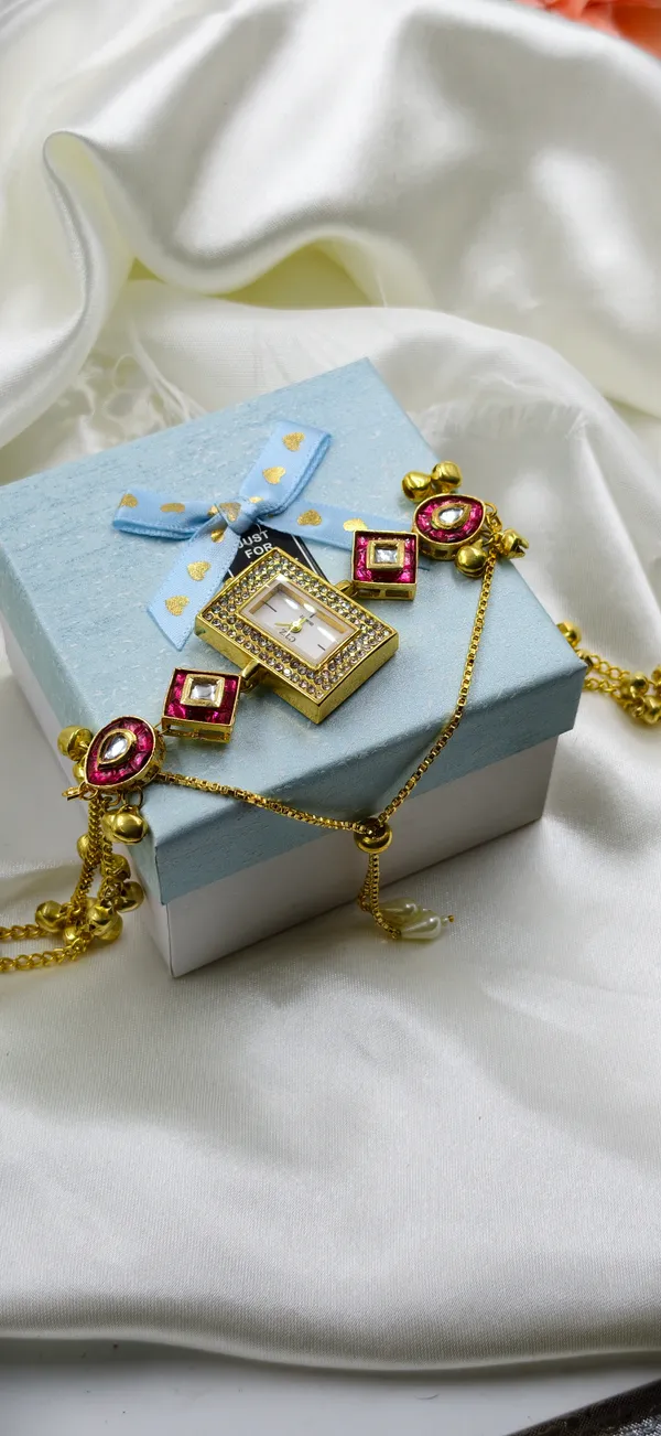 Gold_Brass_Stone_Studded_Watch_Jewellery_Set_For_Women