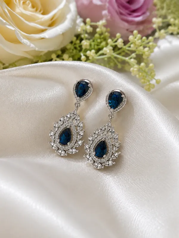Blue_Crystal_Teardrop_Floral_Drop_Earrings_For_Women