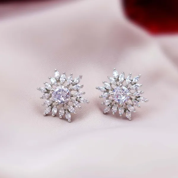 Silver_Tone_Crystal_Sunburst_Stud_Earrings_For_Women