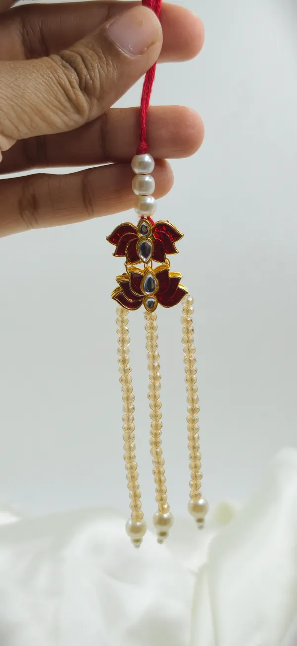 Red_Thread_Pearl_Beaded_Gold_Tone_Ornamental_Rakhi