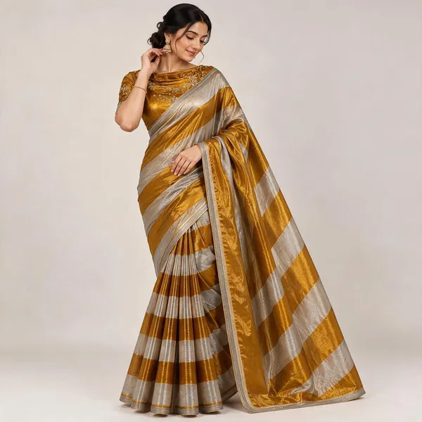 Golden_Mustard_&_Silver_Saree