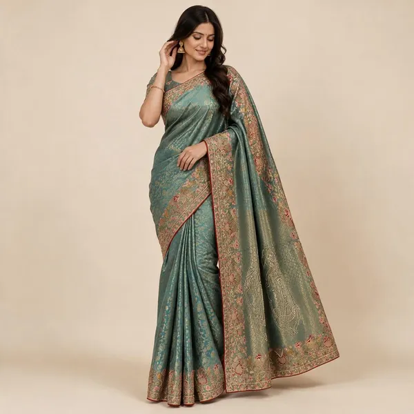 Teal_Green_Saree_For_Women