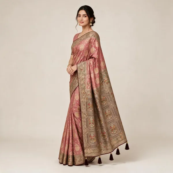Dusty_Rose_Pink_Saree_For_Women