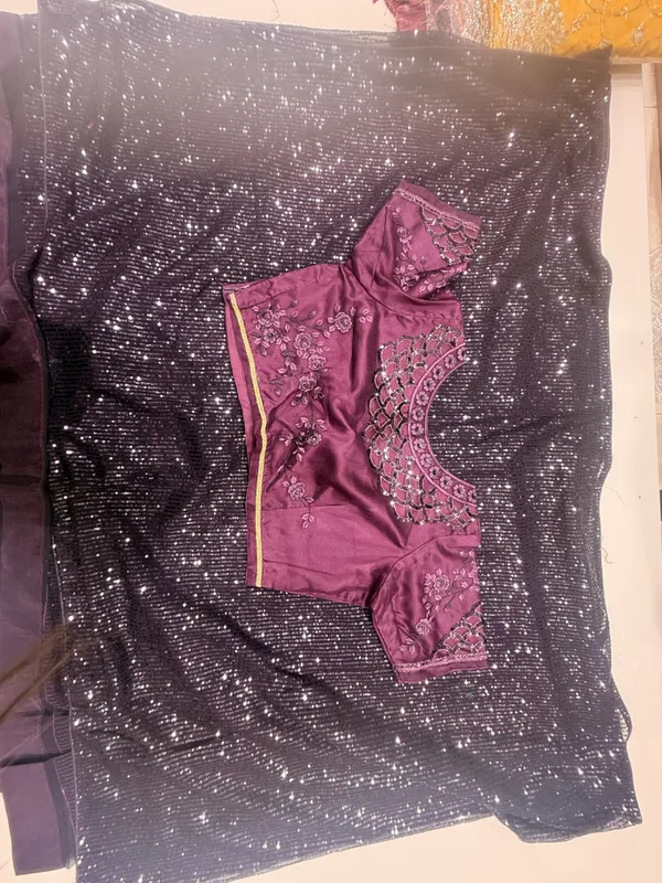 Ready-Blouse_Purple_Saree_Party_Wear_sequins_work_For_Women