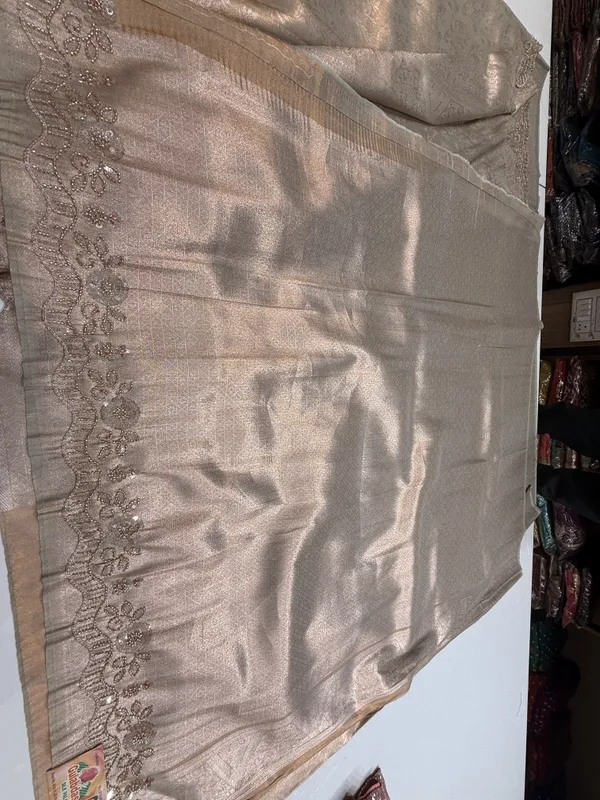 Goldenish_Brown_Embroidered_Saree_For_Women