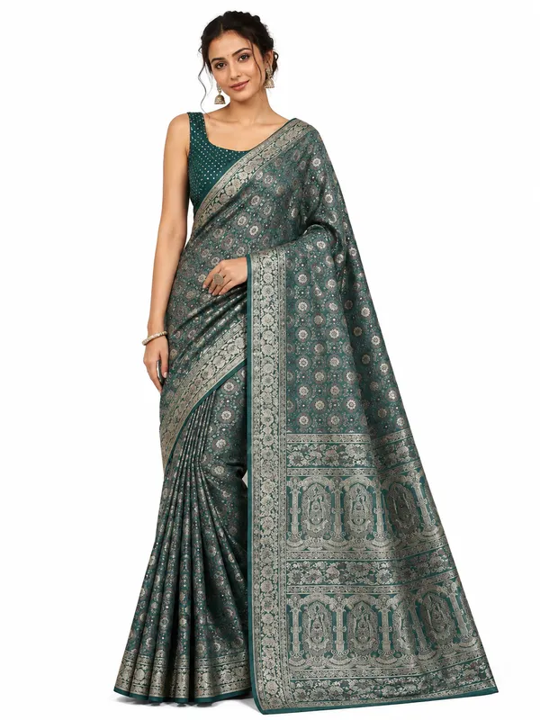 Teal_Green_Silk_Saree_for_Women