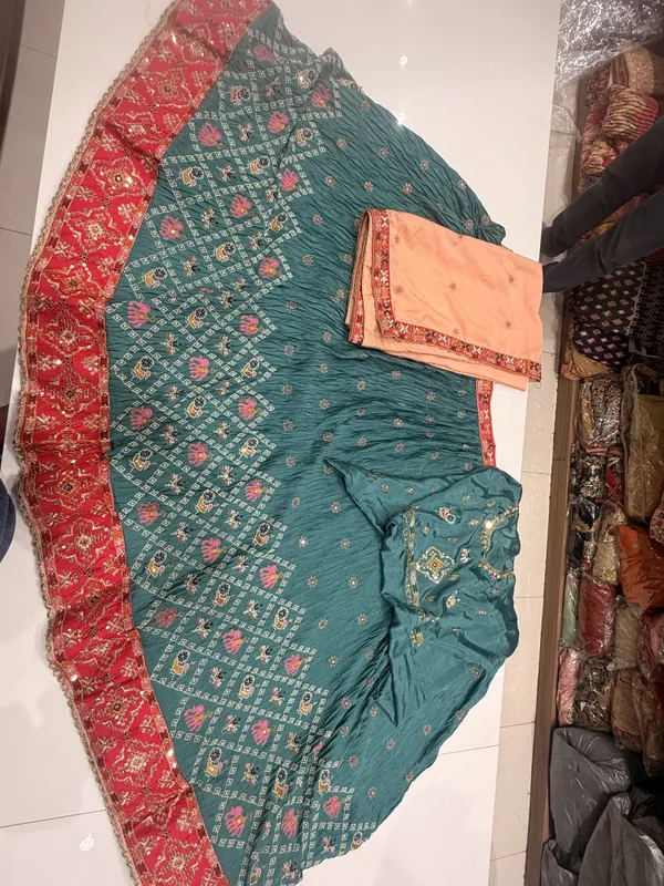Teal_Blue_Art_Silk_Unstitched_Chaniya_Choli_for_Women
