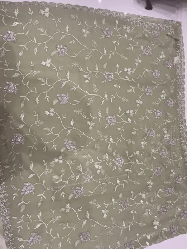 Pista_Green_Jaal_work_saree_for_Women