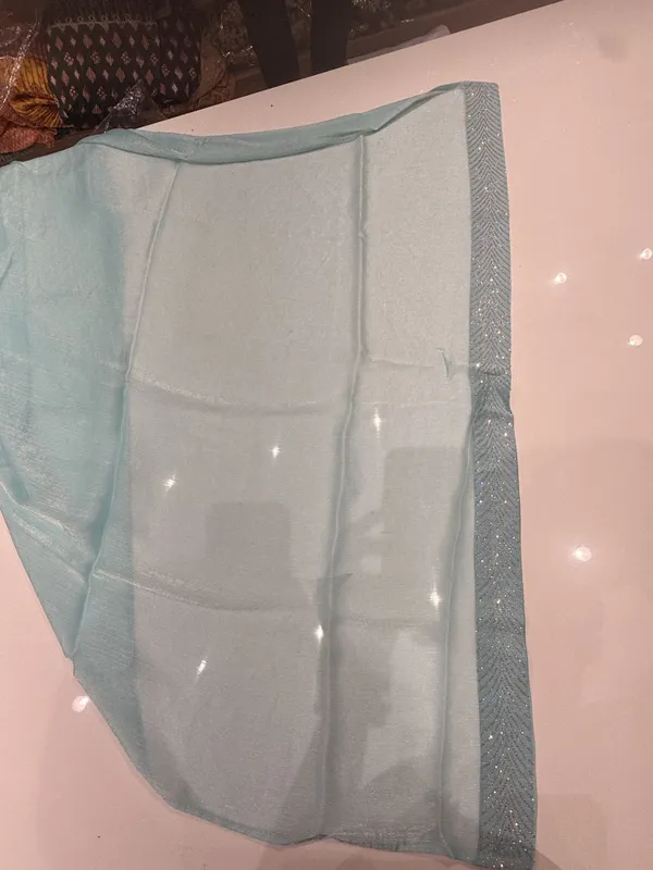 Sea_Blue_Diamond_work_Party_Wear_Saree_for_Women