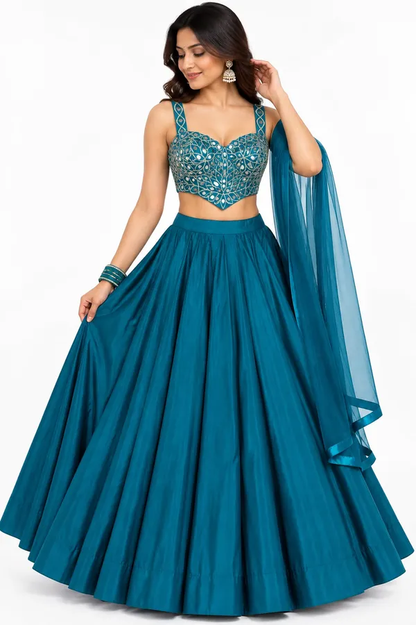 A_Rich_Peacock_Teal_Shade_Blouse_For_Women