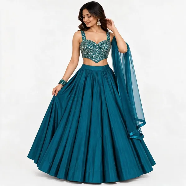 A_Rich_Peacock_Teal_Shade_Blouse_For_Women
