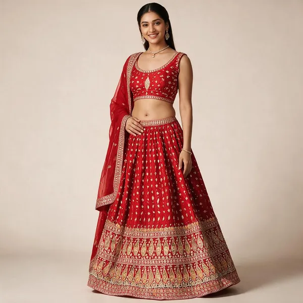 Bridal_Red_Embroidered_Lehenga_Choli_For_Women