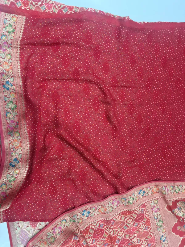 Reddish_Pink_georgette_Saree_For_Women