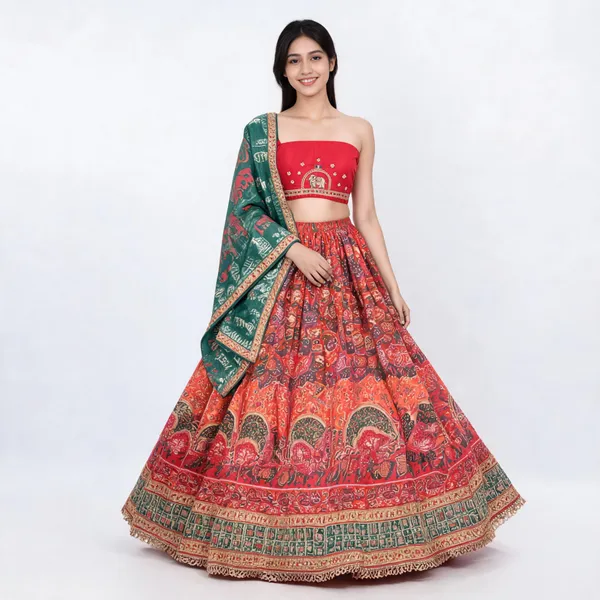 Reddish_Orange_Work_Lehenga_Set_Unstitched_For_Women-_Sider