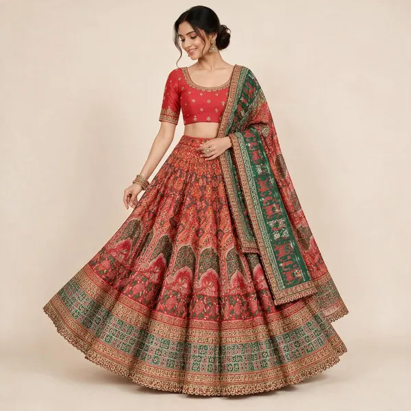 Reddish_Orange_Work_Lehenga_Set_Unstitched_For_Women-_Sider