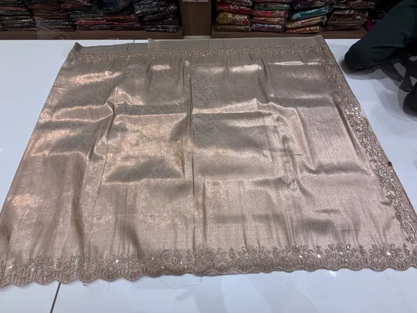 Goldenish_Brown_Embroidered_Saree_For_Women