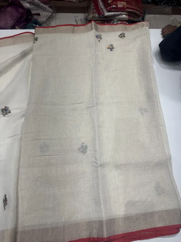 Multicolor_Embroidered_Cream_Saree_For_Women