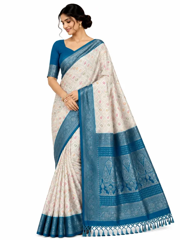 Sky_Blue_white_Saree_for_Women