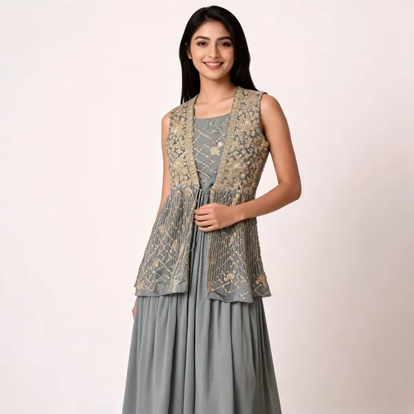 Grey_3_Piece_Indo_Western_Skirt_And_Jacket_Set_For_Women