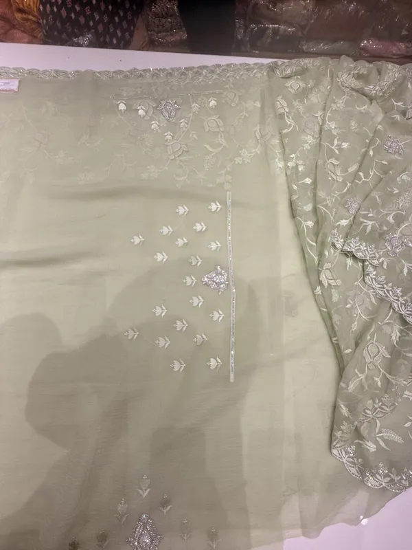 Pista_Green_Jaal_work_saree_for_Women