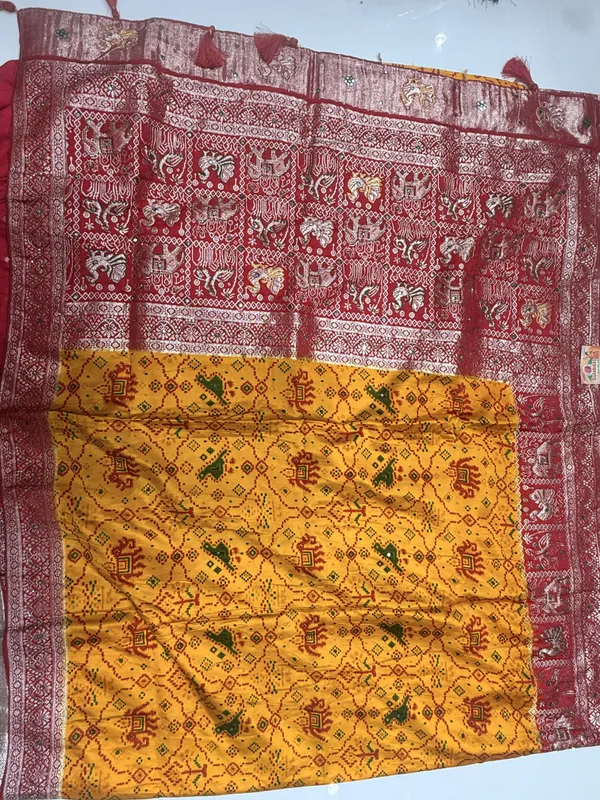 Mustard_yellow_and_Red_Silk_Saree_for_Women