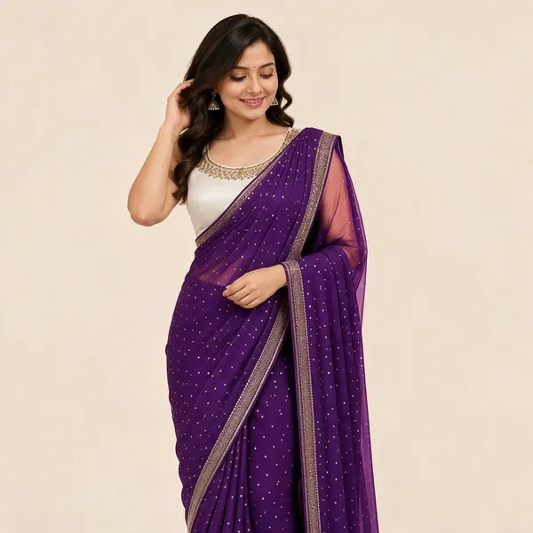 Chiffon_Purple_Saree_For_Women