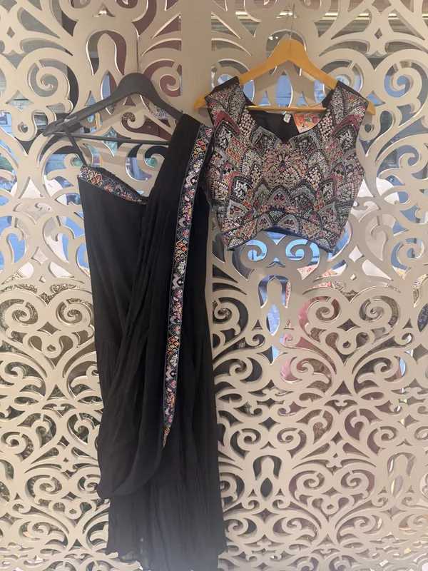 Indo_Western_Saree_With_Blouse_work_for_Women