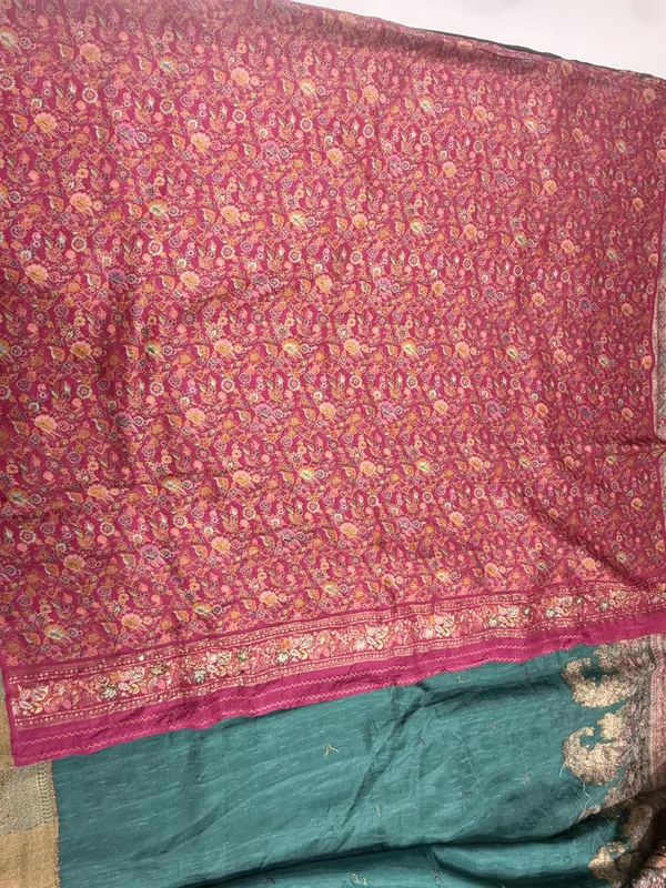 Teal_Green_Handwork_Saree_For_Women