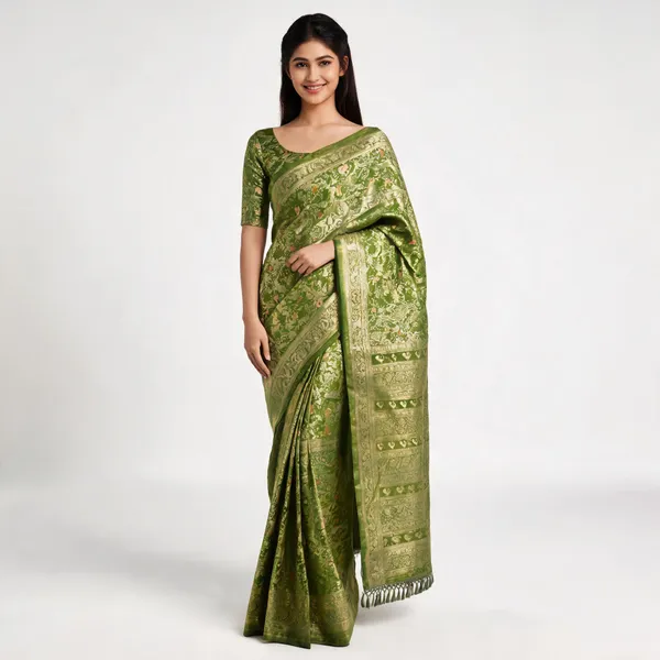 Parrot_Green_Saree_for_Women