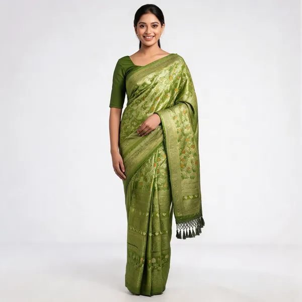 Parrot_Green_Saree_for_Women