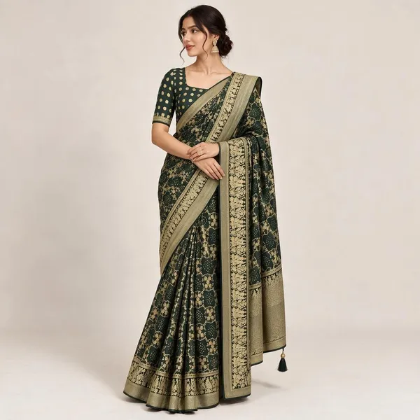 Green_Georgette_Saree_For_Women