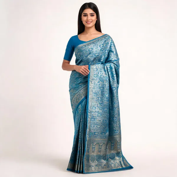 Blue_Peacock_color_Kanjivaram_Traditional_Saree_for_Women