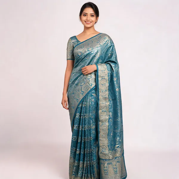 Blue_Peacock_color_Kanjivaram_Traditional_Saree_for_Women