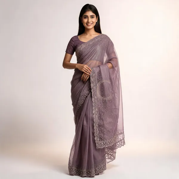 Organza_Saree_diamond_work_Party_Wear_for_Women