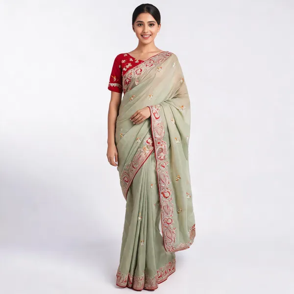 Pastel_Green_Pink_Embroidered_Saree_For_Women