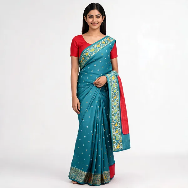 Patola_Blue_Pink_Patterned_Saree_For_Women