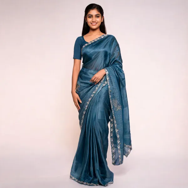 Aqua_Blue_Saree_for_Women