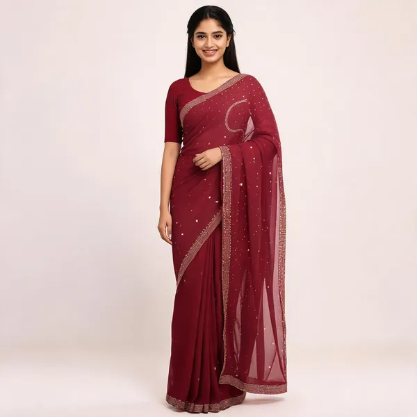 Maroon_Chiffon_Saree_for_Women