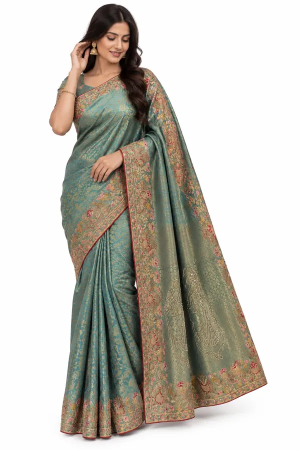 Teal_Green_Saree_For_Women
