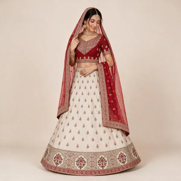 Bridal_White_Red_Unstitched_Chaniya_Choli_For_Women