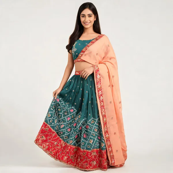 Teal_Blue_Art_Silk_Unstitched_Chaniya_Choli_for_Women