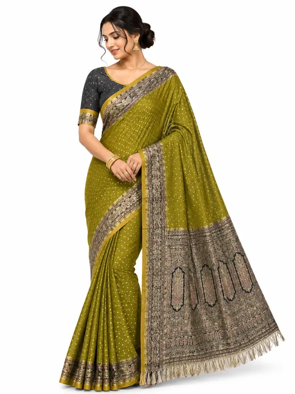 Mustard_Green_Blue_handwork_Satin_Silk_Saree_for_Women
